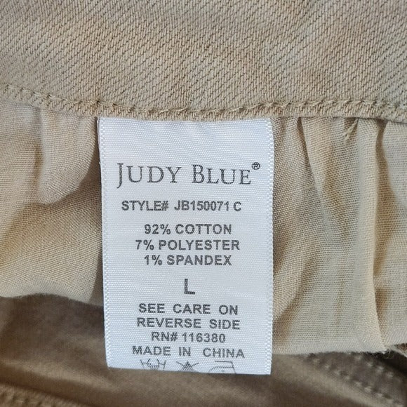 Judy Blue Khaki Bermuda Shorts with Cut-Off Hem Size Large