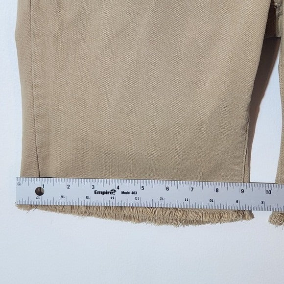 Judy Blue Khaki Bermuda Shorts with Cut-Off Hem Size Large