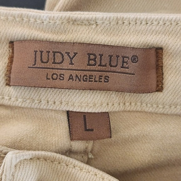 Judy Blue Khaki Bermuda Shorts with Cut-Off Hem Size Large