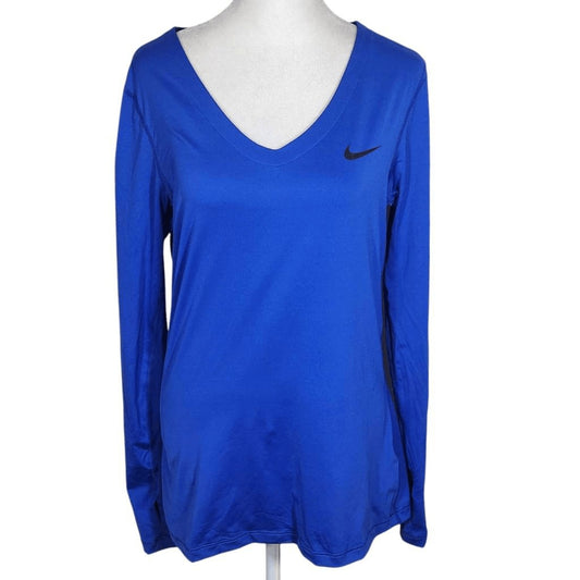 Nike Blue Long Sleeve Athletic Tee Size Large Nike Pro Blue Tee