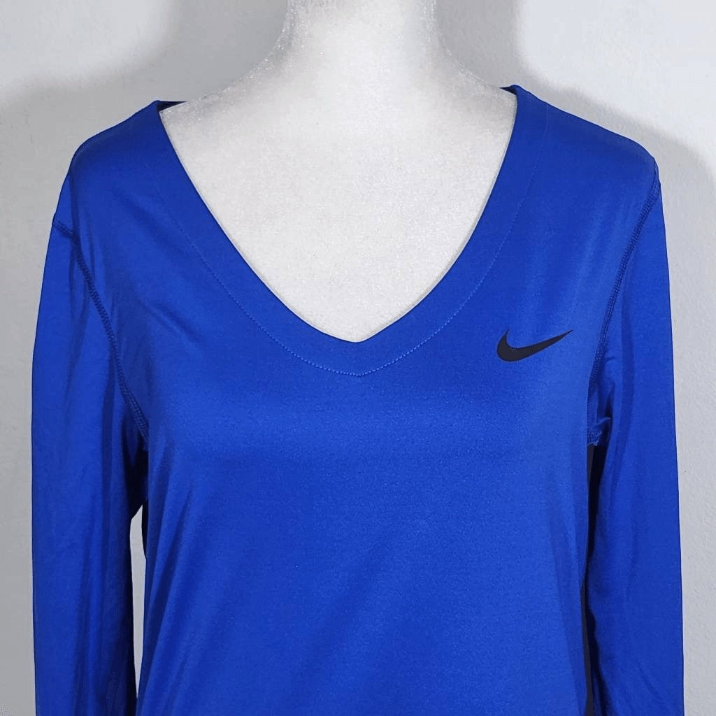 Nike Blue Long Sleeve Athletic Tee Size Large Nike Pro Blue Tee