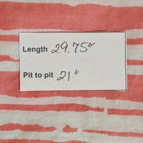 Old Navy Coral Pink Cotton Tunic Blouse Size Large Coral Print Tunic