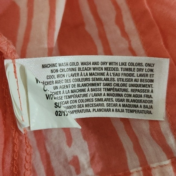 Old Navy Coral Pink Cotton Tunic Blouse Size Large Coral Print Tunic