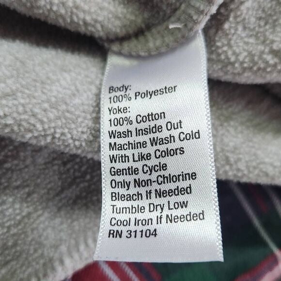 Crown & Ivy Gray Tartan Plaid Fleece Pullover Size Large Plaid Preppy Pullover