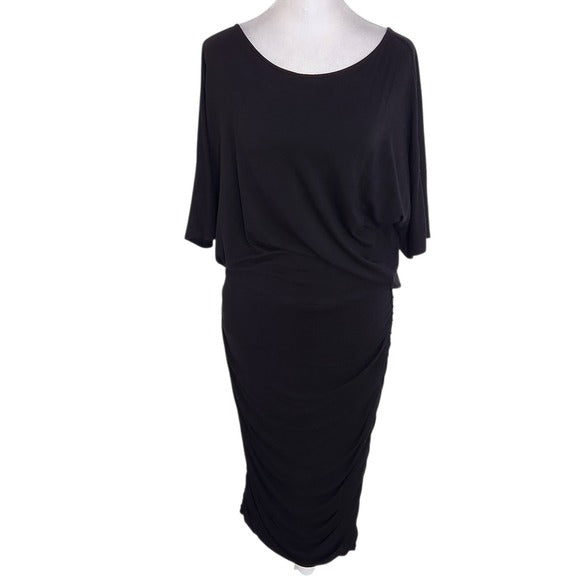 Boston Proper Black Knit Dolman Sleeve Dress Size Small
