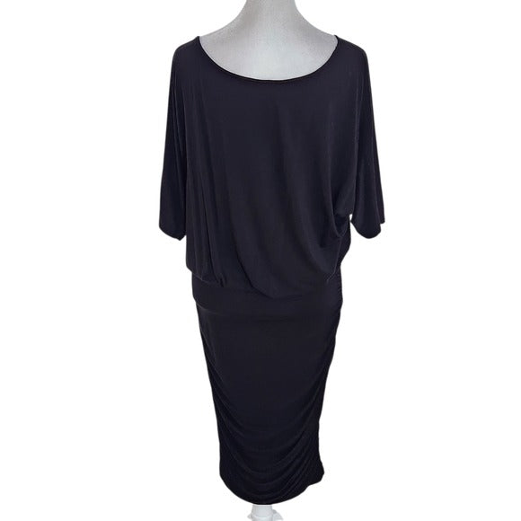 Boston Proper Black Knit Dolman Sleeve Dress Size Small