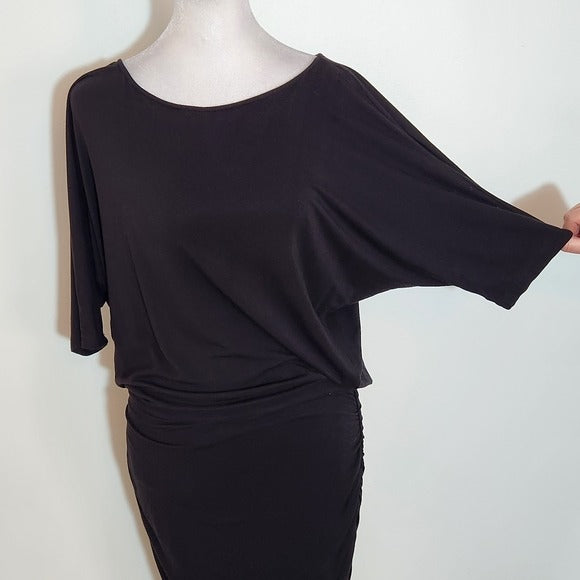 Boston Proper Black Knit Dolman Sleeve Dress Size Small