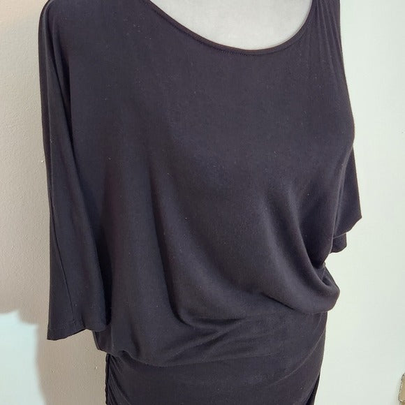Boston Proper Black Knit Dolman Sleeve Dress Size Small