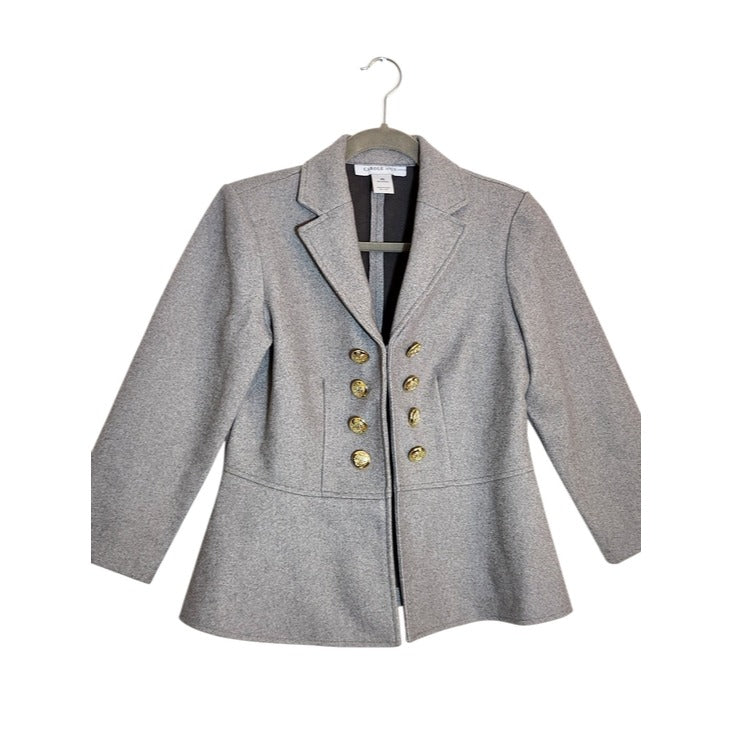 Carol Wren Gray Military Inspired Blazer Size Small Petite