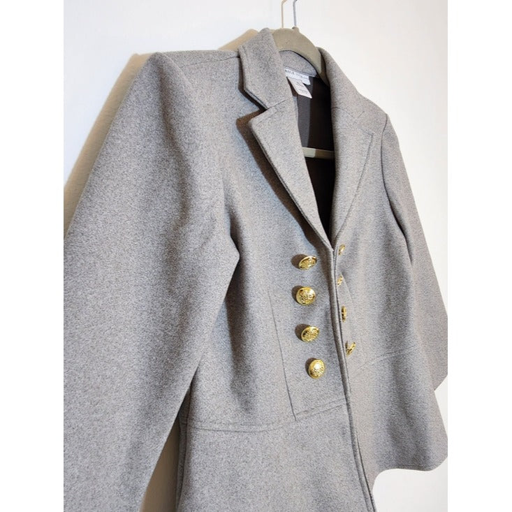 Carol Wren Gray Military Inspired Blazer Size Small Petite