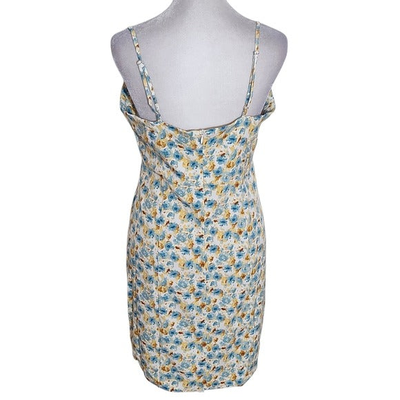 Versona White Floral Strapless Mini Dress Size 10 Wedding Guest Dress