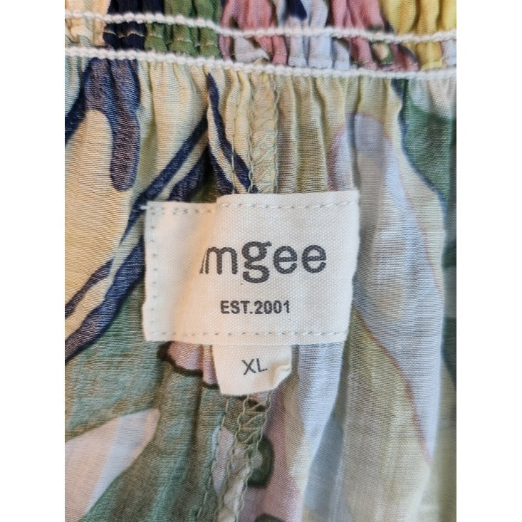 Umgee Paisley Multi-Color Square Neck Print Top Size XL