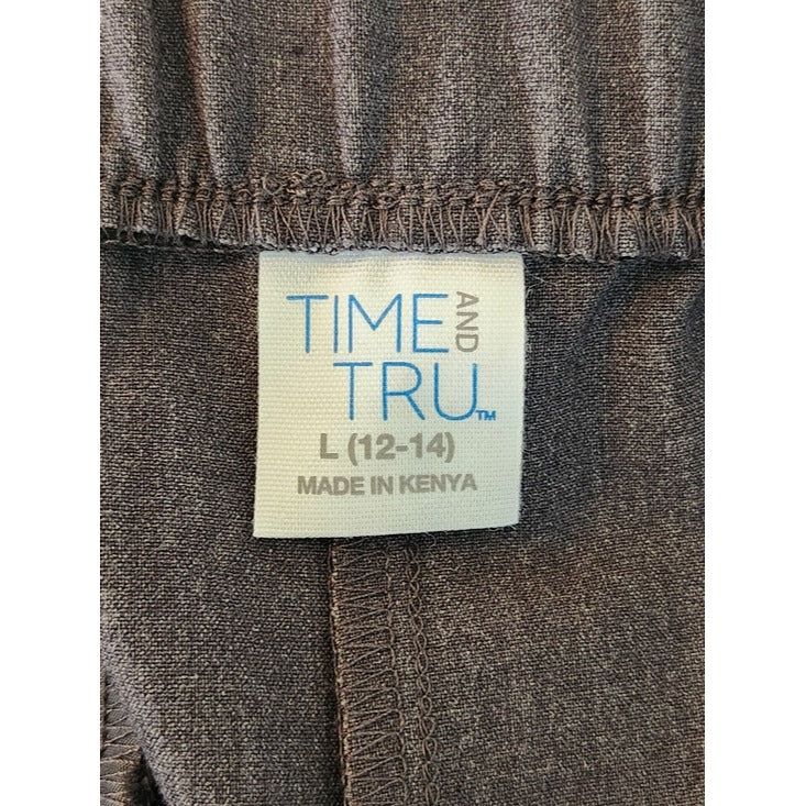 Time and Tru Womens Gray Straight Leg Trousers Size Large 12-14 NWT