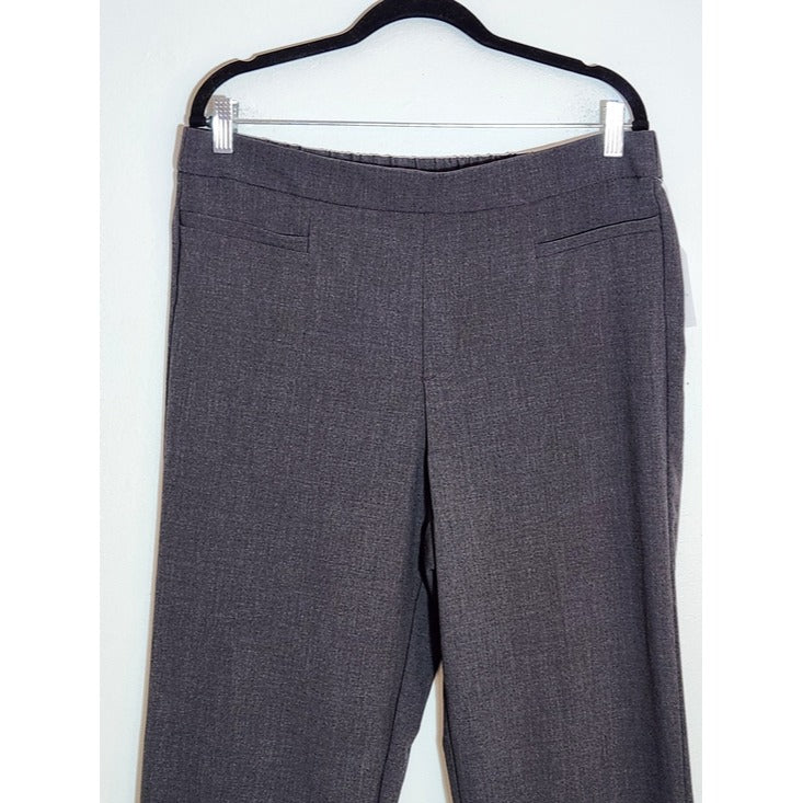 Time and Tru Womens Gray Straight Leg Trousers Size Large 12-14 NWT