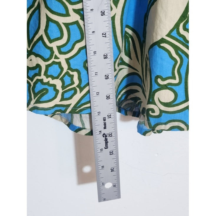 Sincerely Jules Blue and Cream Print Mini Dress Size Small Wedding Guest Dress