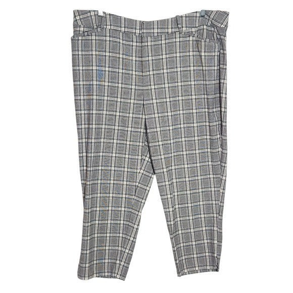 Ava & Viv Gray Plaid Cropped Pants Size 20 Plus Size Plaid Pants