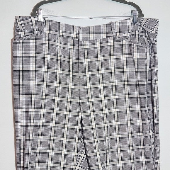 Ava & Viv Gray Plaid Cropped Pants Size 20 Plus Size Plaid Pants