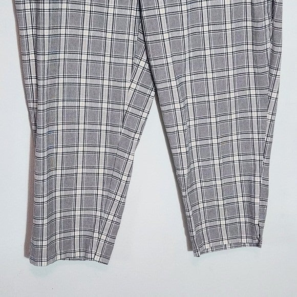 Ava & Viv Gray Plaid Cropped Pants Size 20 Plus Size Plaid Pants