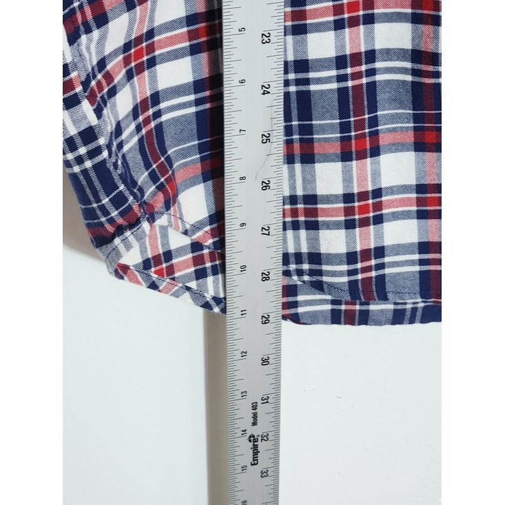 Vineyard Vines Red and Navy Plaid Button Down Shirt Size Medium