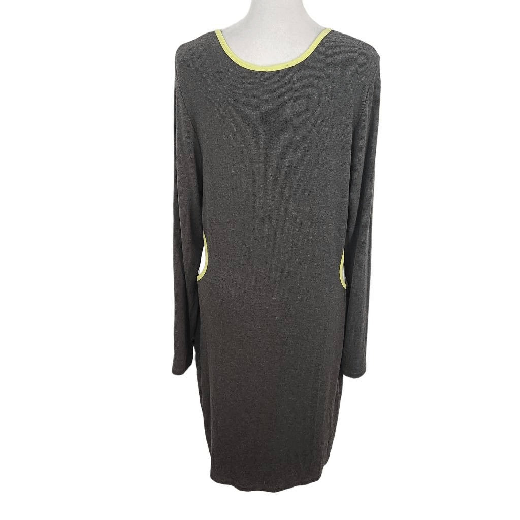 KAIA Collective Gray Ribbed Knit Bodycon Dress with Cutouts Size XXL