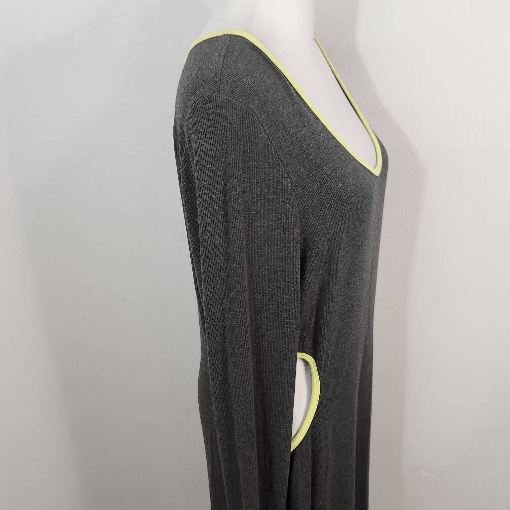 KAIA Collective Gray Ribbed Knit Bodycon Dress with Cutouts Size XXL