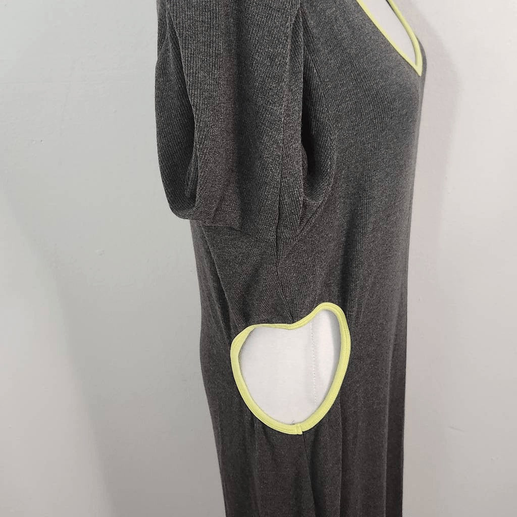 KAIA Collective Gray Ribbed Knit Bodycon Dress with Cutouts Size XXL