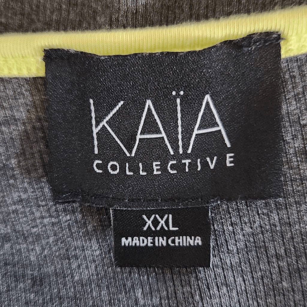 KAIA Collective Gray Ribbed Knit Bodycon Dress with Cutouts Size XXL