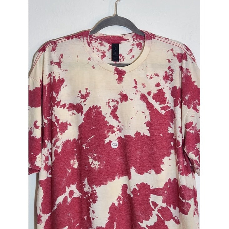 Gildan Mens Red and Cream Short Sleeve Tee Size 2XL NWOT