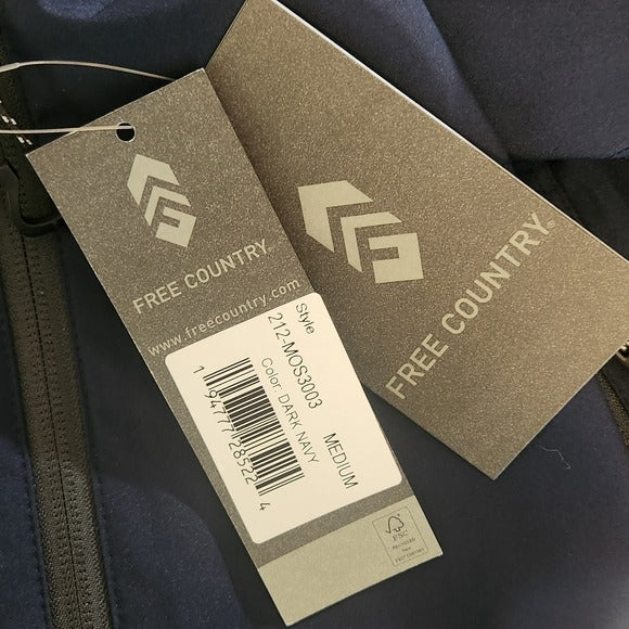 Free Country Navy Rain Jacket Size Medium Navy Men's Jacket with Hoodie New