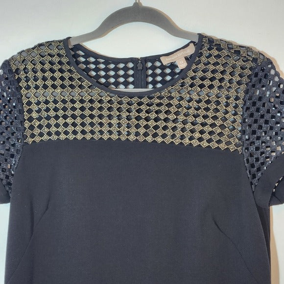 Banana Republic Black Shift Cocktail Dress Size 12 Black Mini Dress