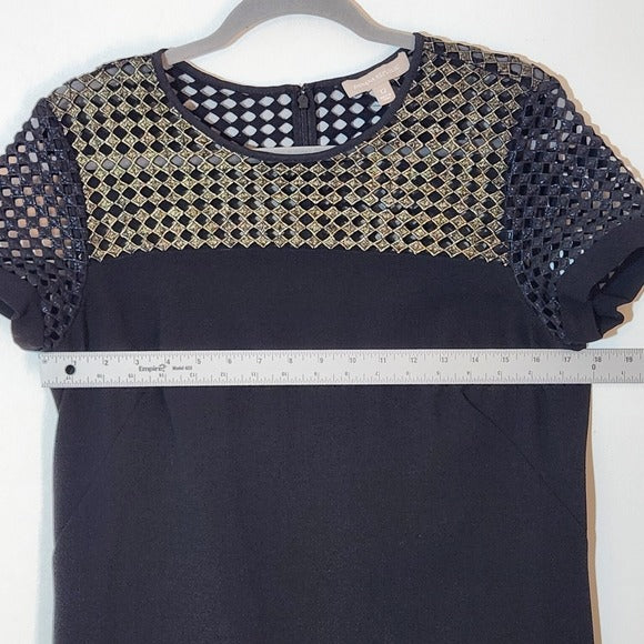 Banana Republic Black Shift Cocktail Dress Size 12 Black Mini Dress