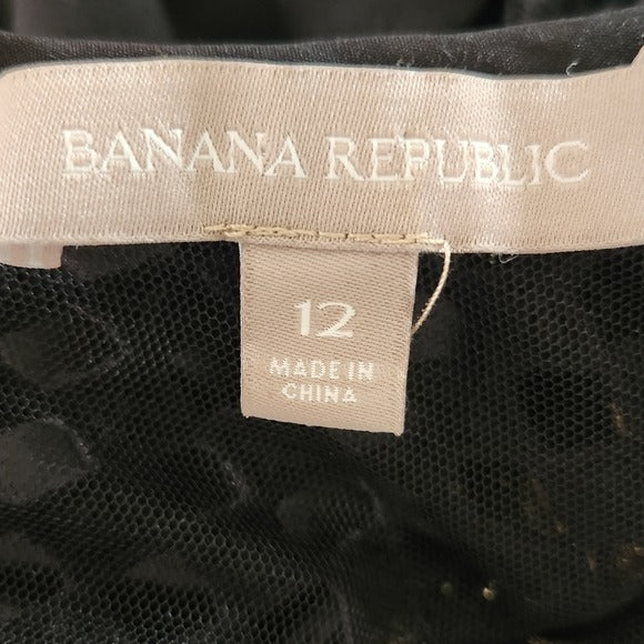 Banana Republic Black Shift Cocktail Dress Size 12 Black Mini Dress