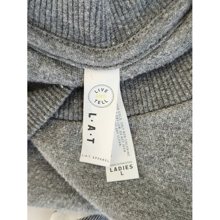 Live and Tell Gray Dog Mom Distressed Sweatshirt Size Large