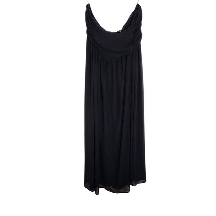 Lulus Black Chiffon Strapless Evening Dress Size 2X NWT Wedding Guest Prom