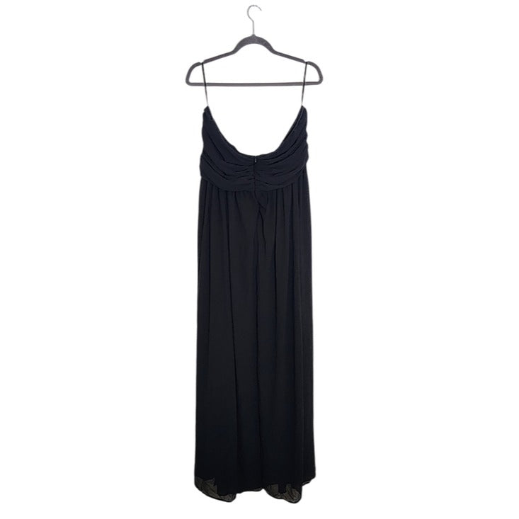Lulus Black Chiffon Strapless Evening Dress Size 2X NWT Wedding Guest Prom