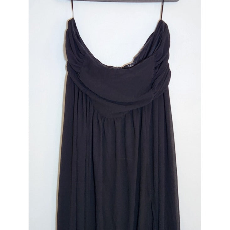 Lulus Black Chiffon Strapless Evening Dress Size 2X NWT Wedding Guest Prom