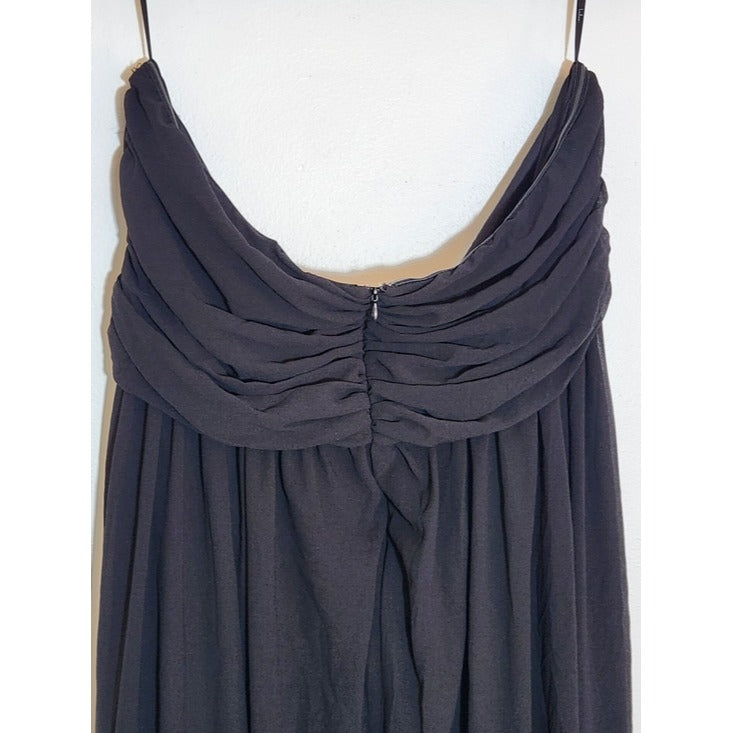 Lulus Black Chiffon Strapless Evening Dress Size 2X NWT Wedding Guest Prom