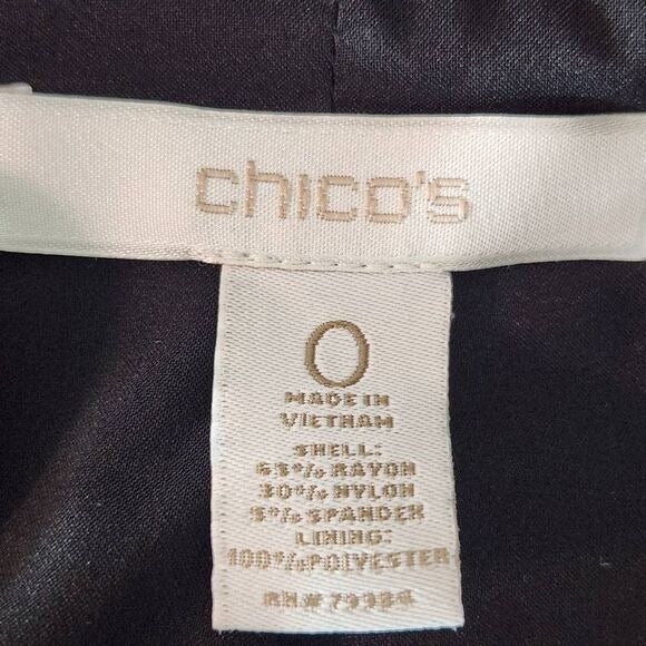 Chico's Black Knit Blazer Size Small Black Knit Open Jacket