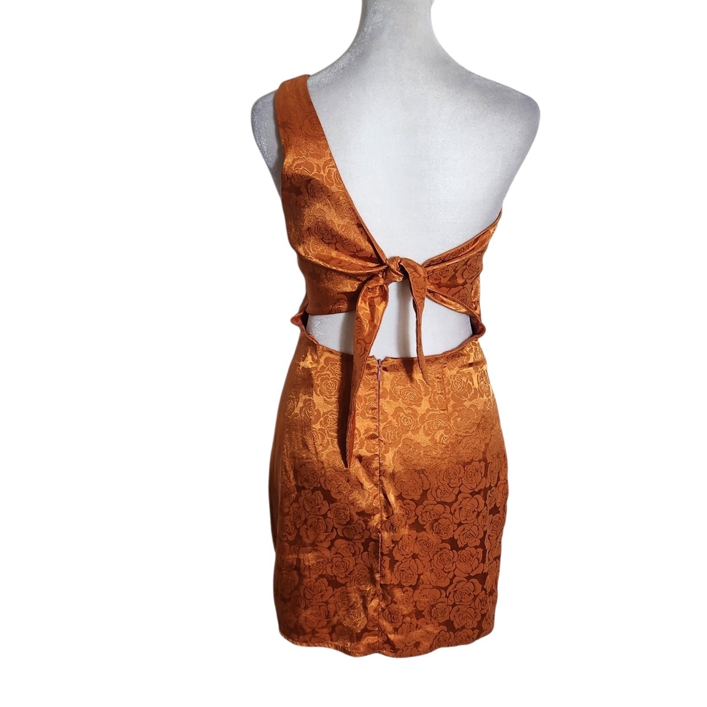Lucy in the Sky Orange One Shoulder Mini Dress Size Small