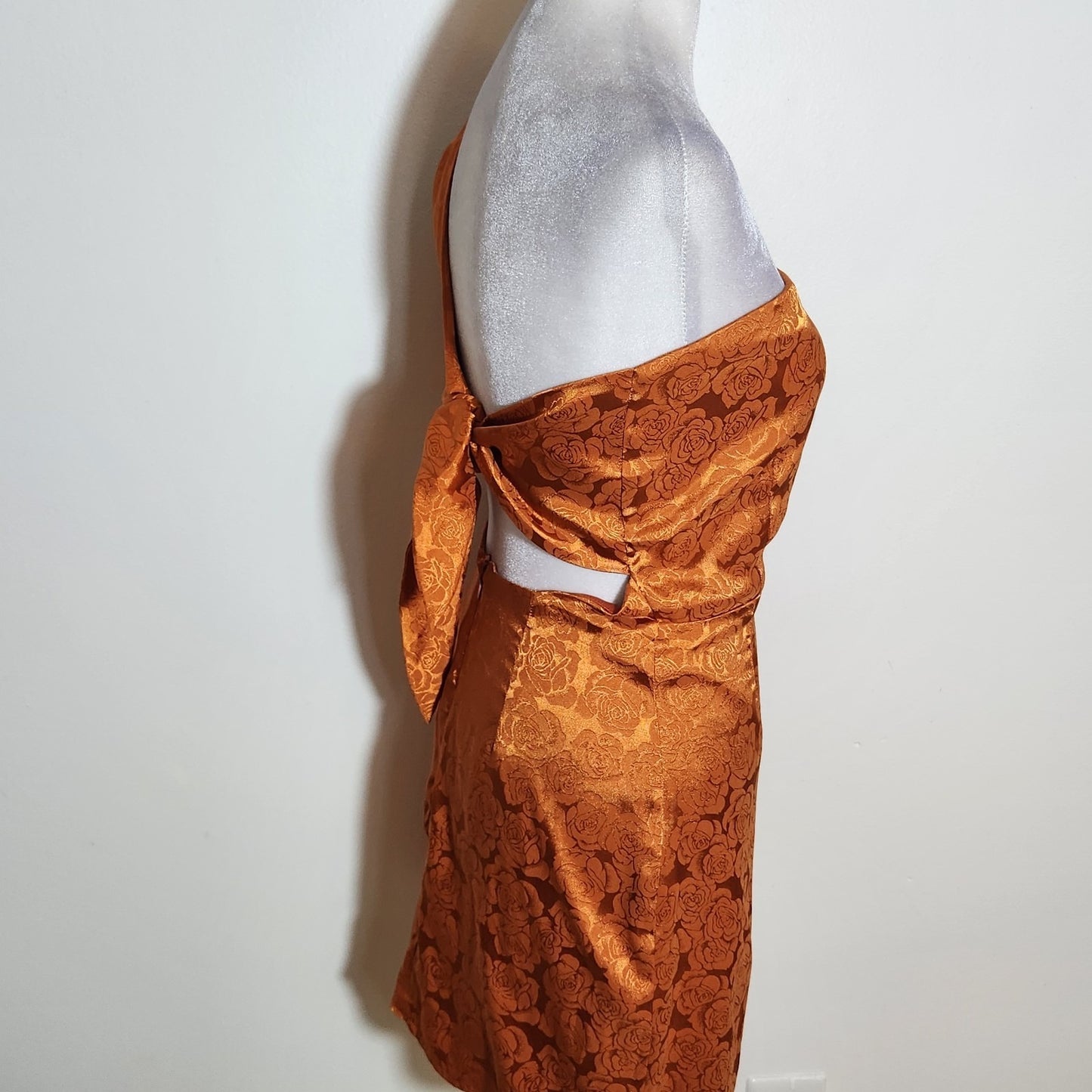 Lucy in the Sky Orange One Shoulder Mini Dress Size Small