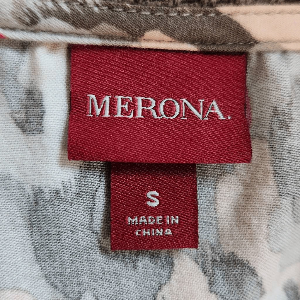 Merona Olive Green Pink Mini Dress Small Merona Multi-Color Dot Print Dress