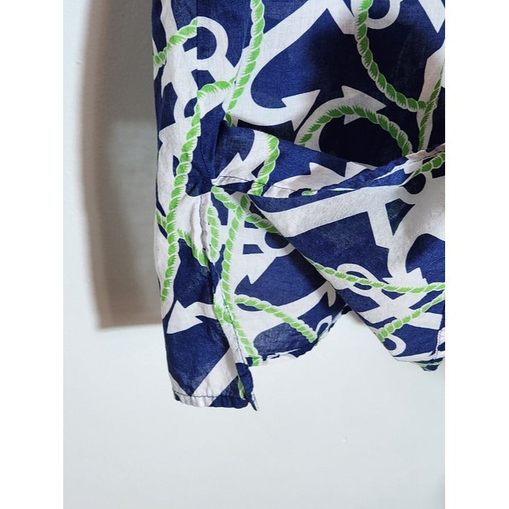 Mudpie Cotton Navy Anchor Print Tunic Swim Cover-Up Size Medium