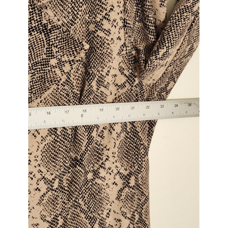 Cabi Tan and Black Snakeskin Print Trench Coat Size XXL