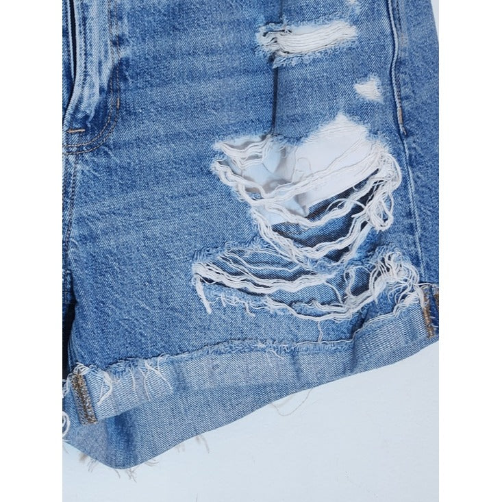 American Eagle Tomgirl Distressed Denim Shorts Medium Wash Size 14