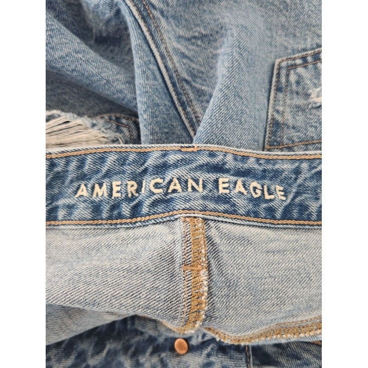 American Eagle Tomgirl Distressed Denim Shorts Medium Wash Size 14
