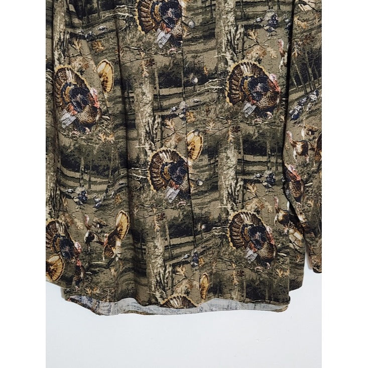 RedHead Camouflage Turkey Print Button Down Shirt Size Large