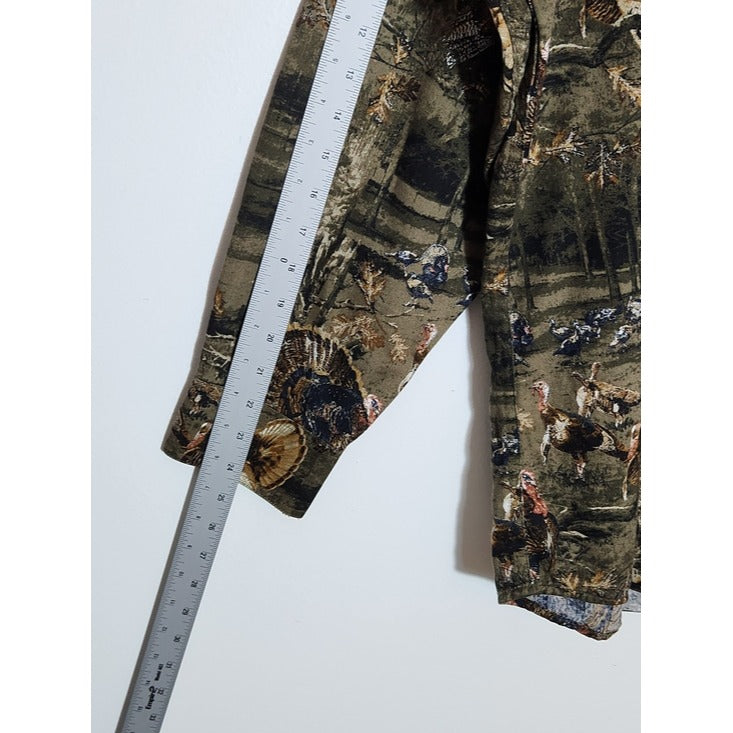 RedHead Camouflage Turkey Print Button Down Shirt Size Large