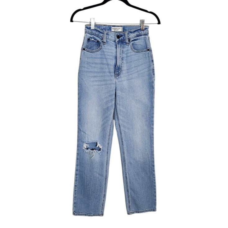 Abercrombie & Fitch Light Wash Ultra High Rise Ankle Straight Jeans Size 0