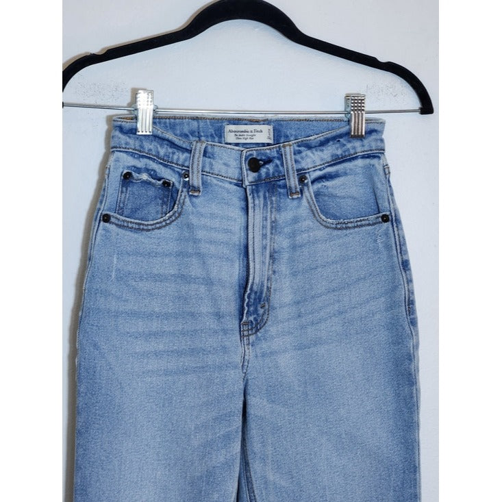 Abercrombie & Fitch Light Wash Ultra High Rise Ankle Straight Jeans Size 0