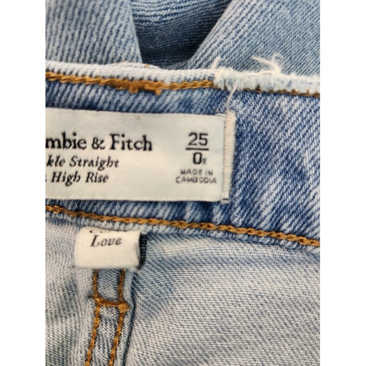 Abercrombie & Fitch Light Wash Ultra High Rise Ankle Straight Jeans Size 0